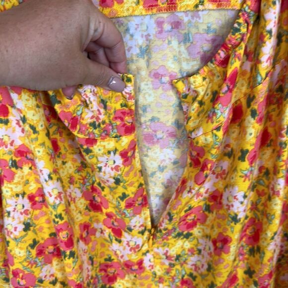 Wild Fable Mini Summer Dress Floral Tie Back Straps Ruffle Hemline Size XXL - Picture 5 of 9